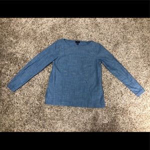 J. Crew buttonless women's denim shirt. Sz: XXS